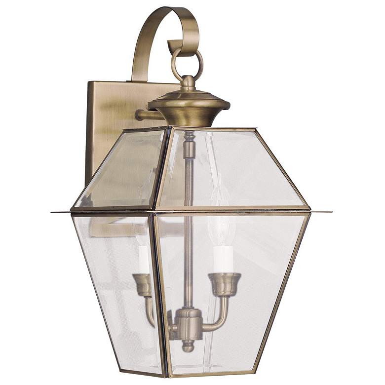 Image 1 Westover 16.5-in H Antique Brass Candelabra Base (E-12) Outdoor Wall Light