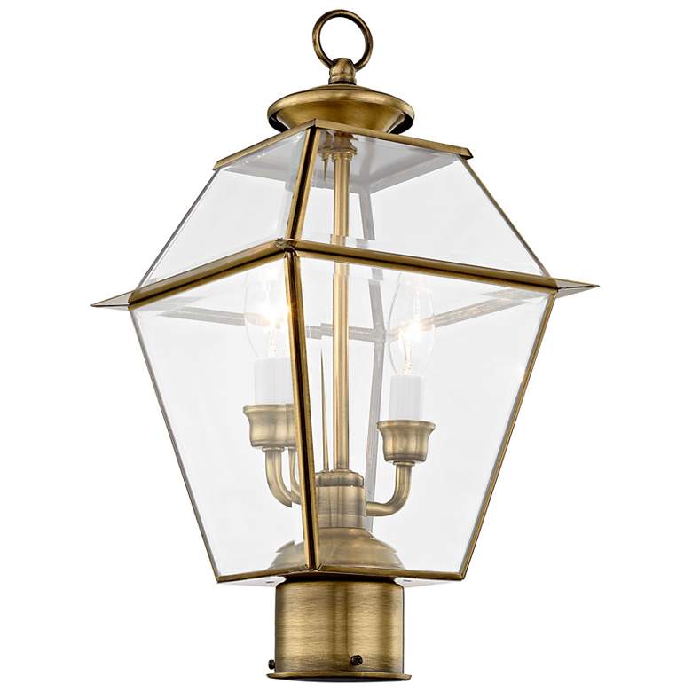 Image 5 Westover 16 1/2" High Antique Brass Outdoor Post Light more views