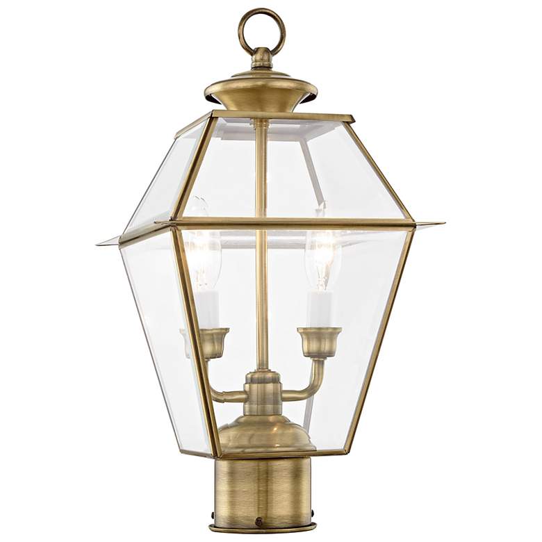 Image 6 Westover 16 1/2" High Antique Brass Outdoor Post Light more views