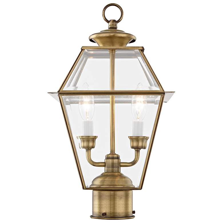 Image 7 Westover 16 1/2" High Antique Brass Outdoor Post Light more views