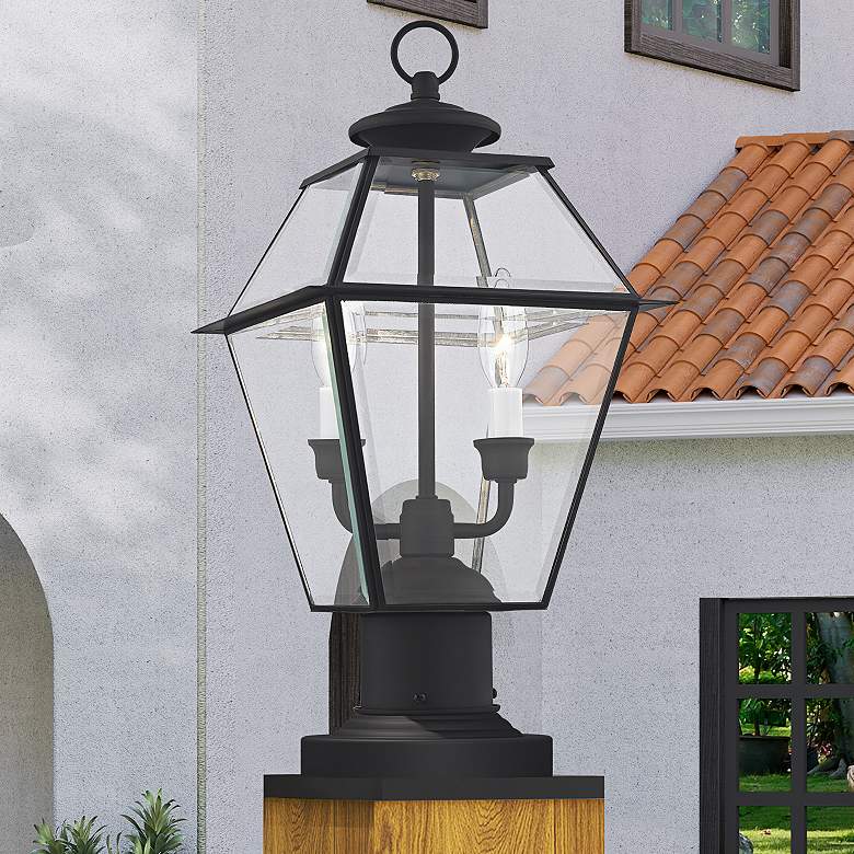 Image 2 Westover 16 1/2" High Black Outdoor Lantern Post Light