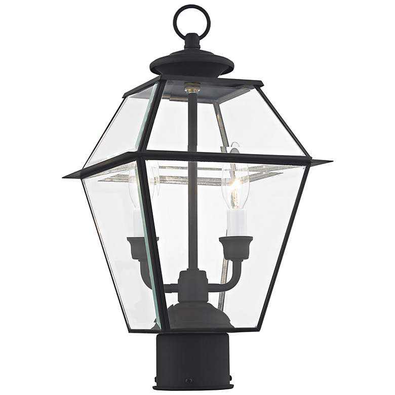 Image 4 Westover 16 1/2" High Black Outdoor Lantern Post Light more views