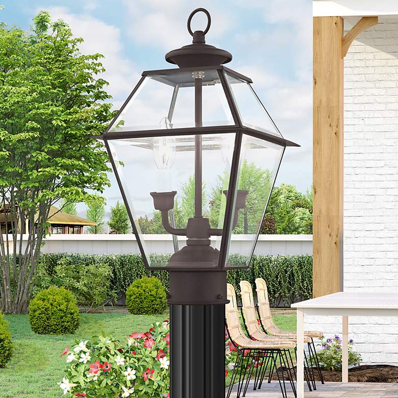 Image 1 Westover 16 1/2" High Bronze 2-Light Outdoor Post Light