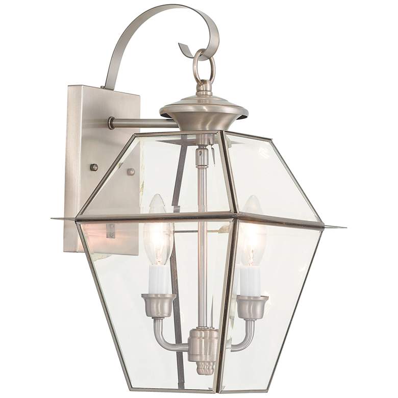 Image 2 Westover 16 1/2" High Brushed Nickel Outdoor Wall Light