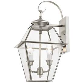 Image4 of Westover 16 1/2" High Brushed Nickel Outdoor Wall Light more views