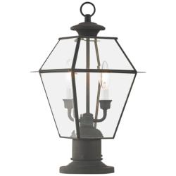 Westover 16 1/2&quot; High Charcoal 2-Light Outdoor Lantern Post Light