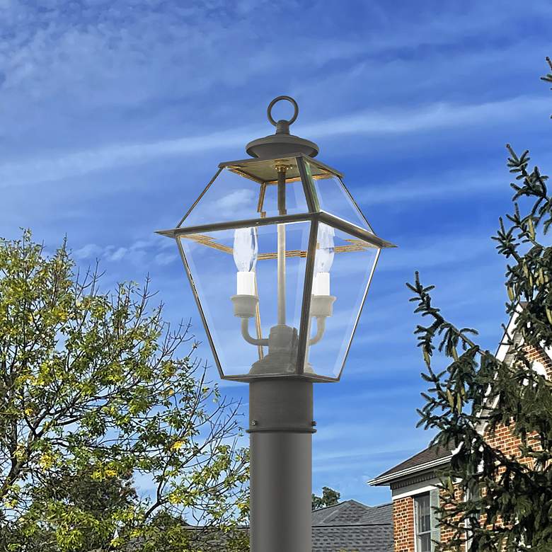 Image 1 Westover 16 1/2" High Charcoal 2-Light Outdoor Lantern Post Light