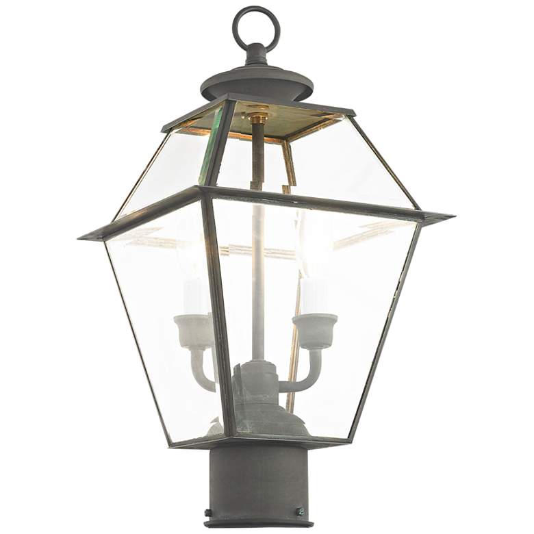 Image 4 Westover 16 1/2" High Charcoal 2-Light Outdoor Lantern Post Light more views