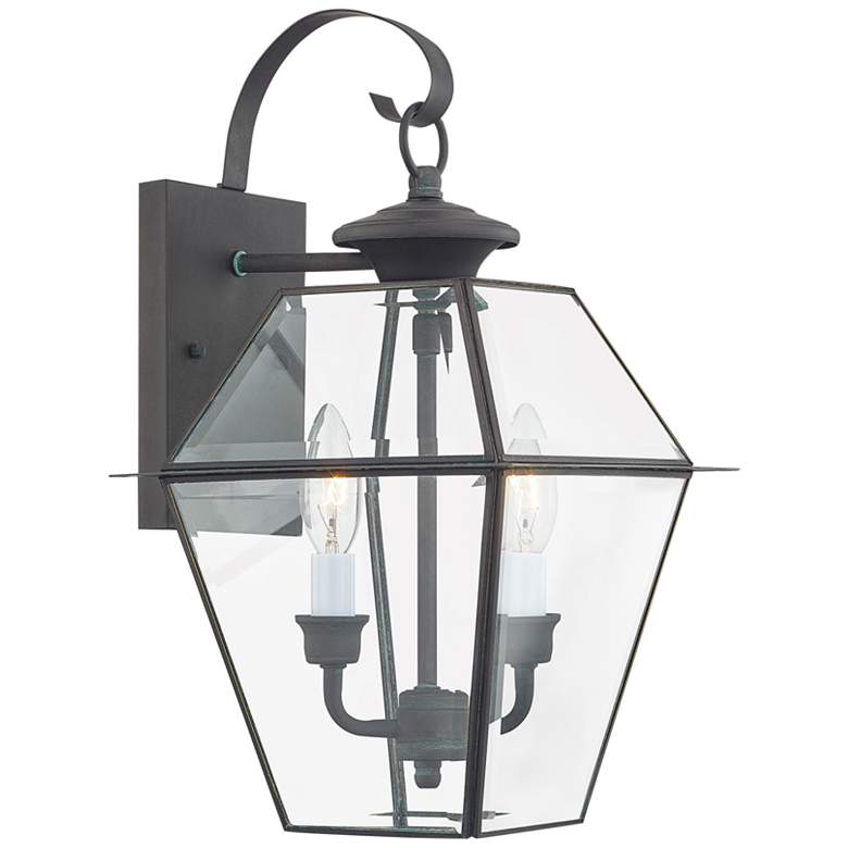 Image 1 Westover 16 1/2" High Charcoal 2-Light Outdoor Lantern Wall Light