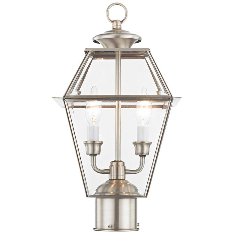 Image 3 Westover 16 1/2"H Brushed Nickel 2-Light Outdoor Post Light more views