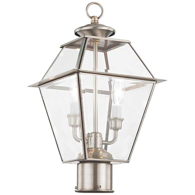 Image 4 Westover 16 1/2"H Brushed Nickel 2-Light Outdoor Post Light more views