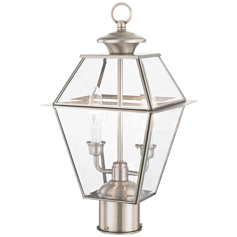 Image 5 Westover 16 1/2 inchH Brushed Nickel 2-Light Outdoor Post Light more views