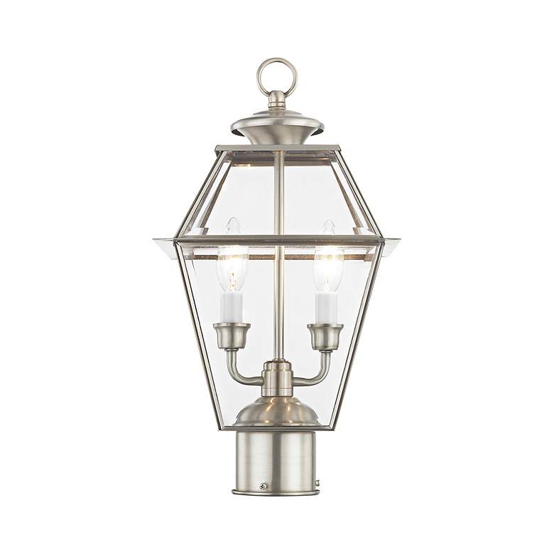 Image 7 Westover 16 1/2"H Brushed Nickel 2-Light Outdoor Post Light more views