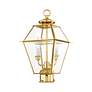 4_Westover 16 1/2"H Polished Brass 2-Light Outdoor Post Light more views