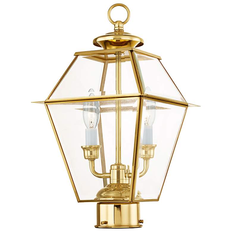 Image 5 Westover 16 1/2"H Polished Brass 2-Light Outdoor Post Light more views