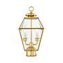 5_Westover 16 1/2"H Polished Brass 2-Light Outdoor Post Light more views