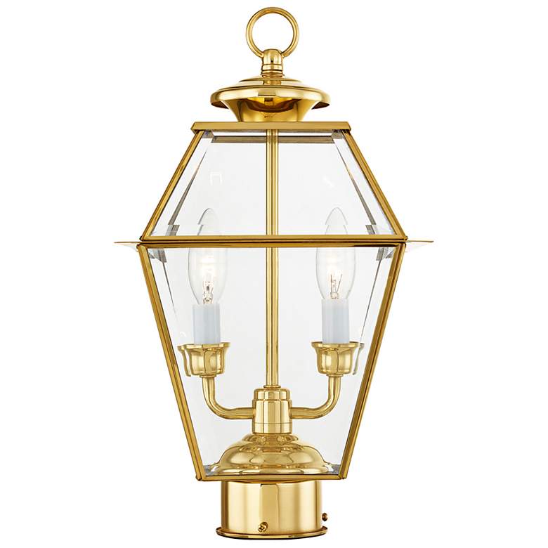 Image 6 Westover 16 1/2"H Polished Brass 2-Light Outdoor Post Light more views