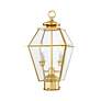 6_Westover 16 1/2"H Polished Brass 2-Light Outdoor Post Light more views