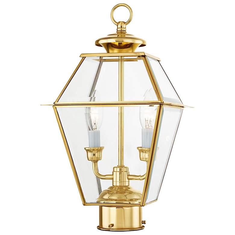 Image 7 Westover 16 1/2"H Polished Brass 2-Light Outdoor Post Light more views