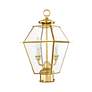 7_Westover 16 1/2"H Polished Brass 2-Light Outdoor Post Light more views