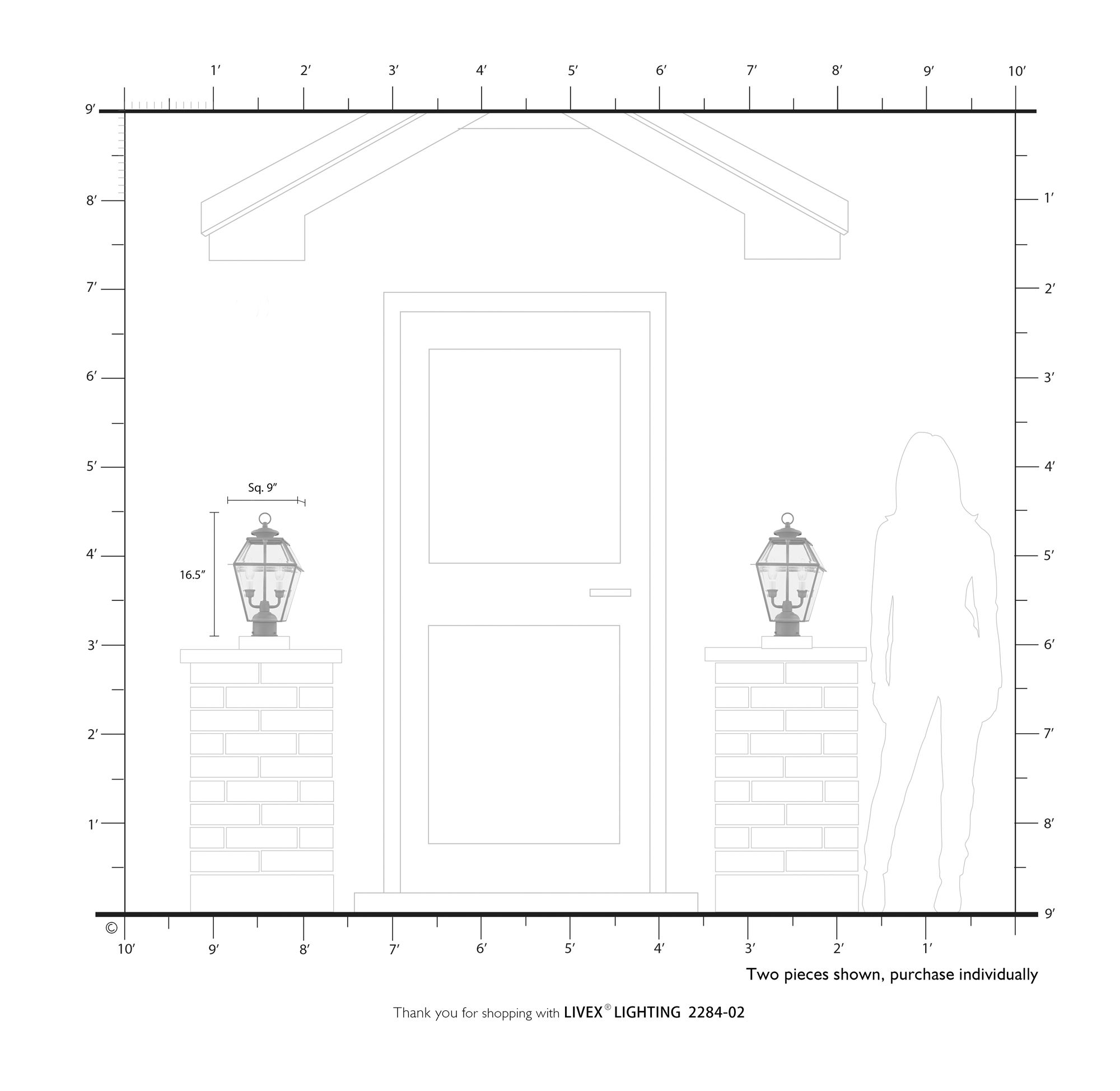 Westover 16 1/2"H Polished Brass 2-Light Outdoor Post Light