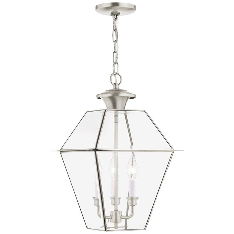 Image 1 Westover 18 1/2" High Brushed Nickel Outdoor Hanging Light