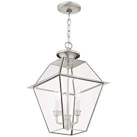 Image3 of Westover 18 1/2" High Brushed Nickel Outdoor Hanging Light more views