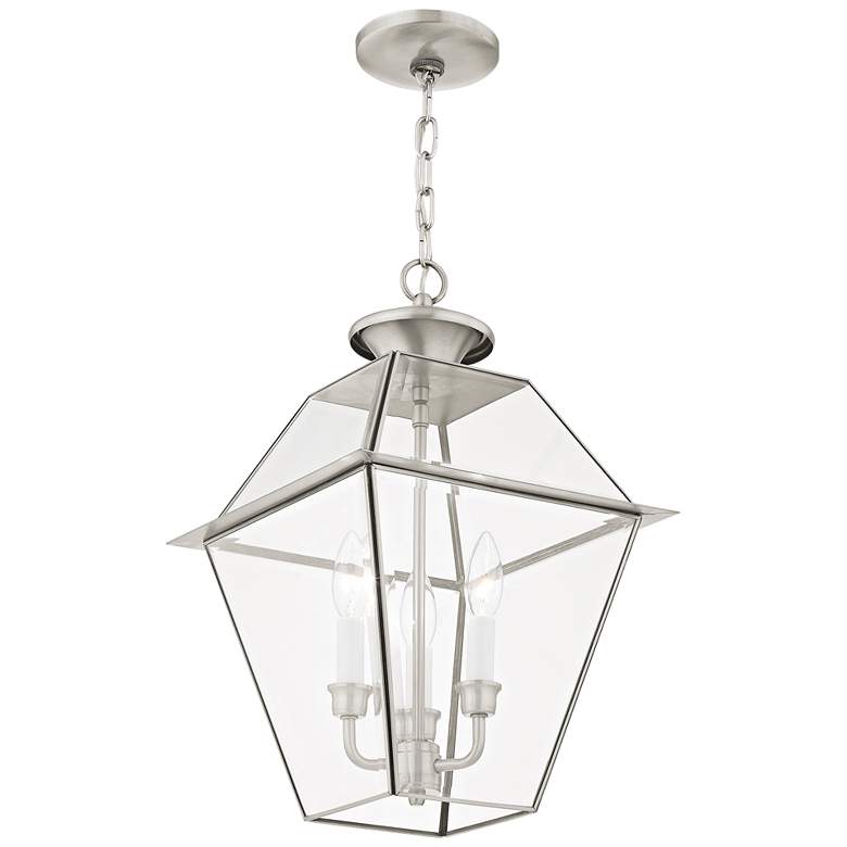 Image 3 Westover 18 1/2 inch High Brushed Nickel Outdoor Hanging Light more views