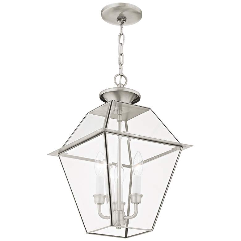 Image 3 Westover 18 1/2" High Brushed Nickel Outdoor Hanging Light more views