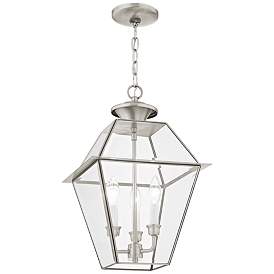 Image4 of Westover 18 1/2" High Brushed Nickel Outdoor Hanging Light more views