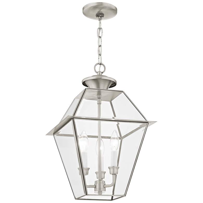 Image 4 Westover 18 1/2 inch High Brushed Nickel Outdoor Hanging Light more views
