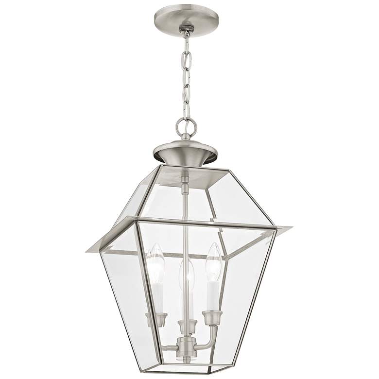 Image 4 Westover 18 1/2" High Brushed Nickel Outdoor Hanging Light more views
