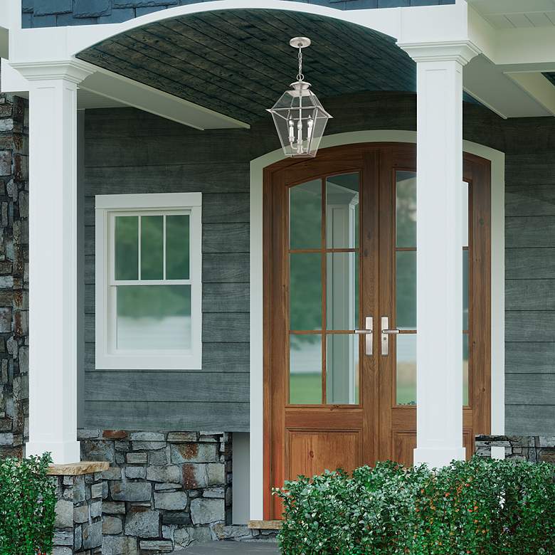 Image 7 Westover 18 1/2" High Brushed Nickel Outdoor Hanging Light more views