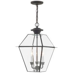 Westover 18 1/2&quot; High Charcoal 3-Light Outdoor Hanging Light