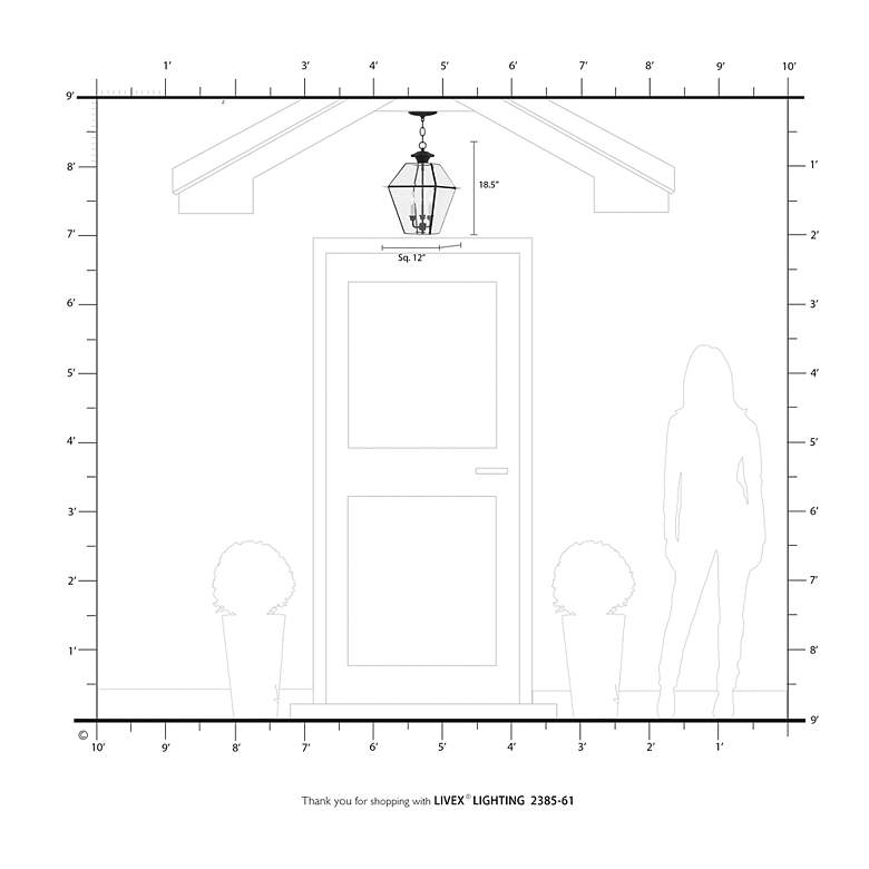 Image 2 Westover 18 1/2 inch High Charcoal 3-Light Outdoor Hanging Light more views