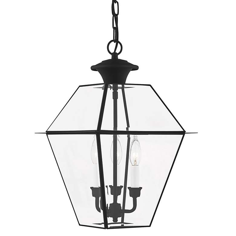 Image 3 Westover 19 inch High Black 3-Light Outdoor Hanging Light