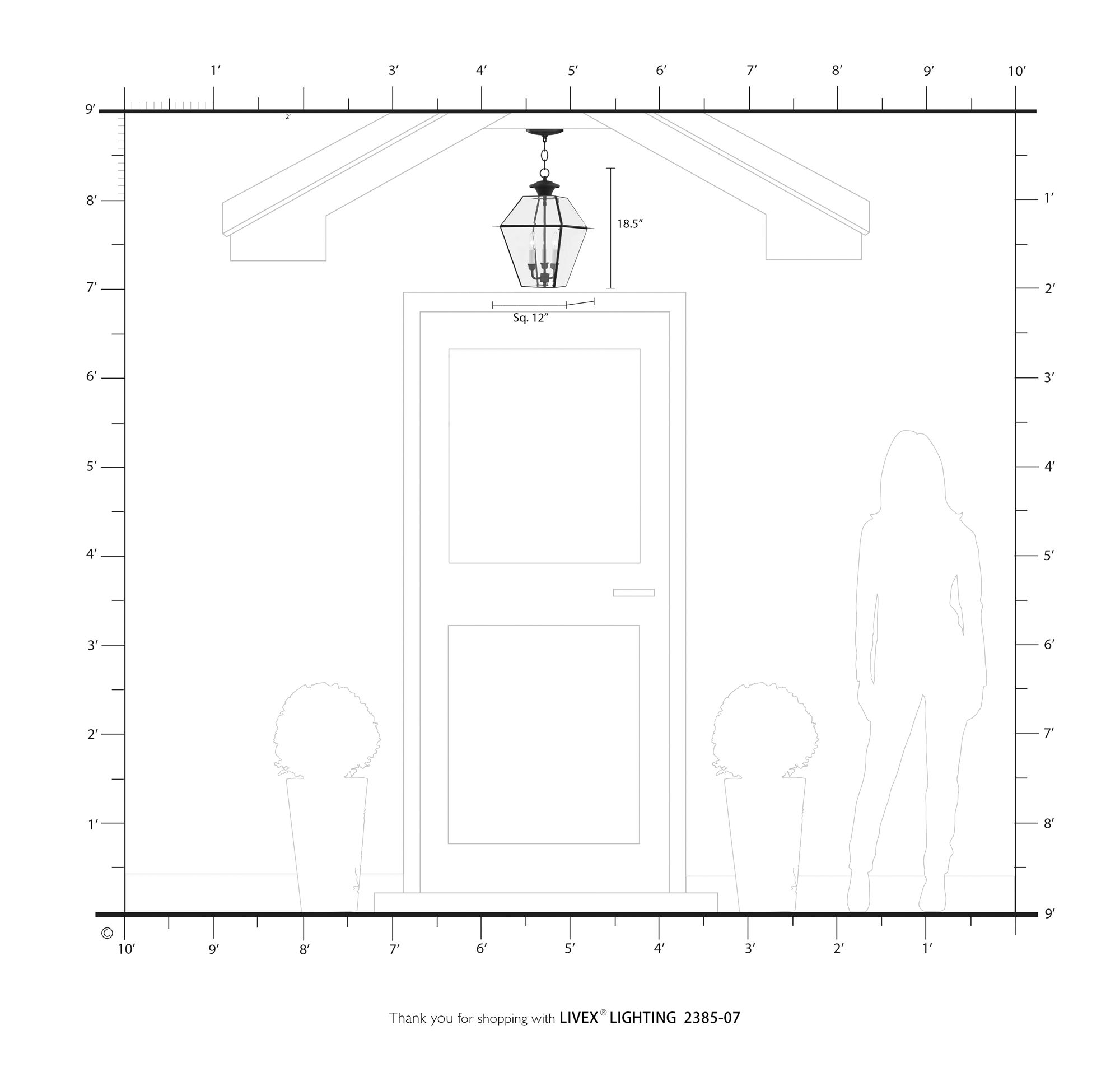 Westover 19" High Bronze 3-Light Outdoor Hanging Light