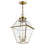 4_Westover 19"H Antique Brass 3-Light Outdoor Hanging Light more views