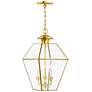 2_Westover 19"H Polished Brass 3-Light Outdoor Hanging Light