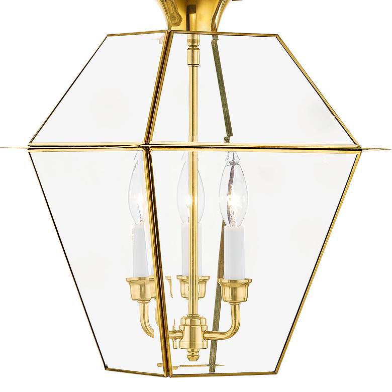 Image 3 Westover 19"H Polished Brass 3-Light Outdoor Hanging Light more views