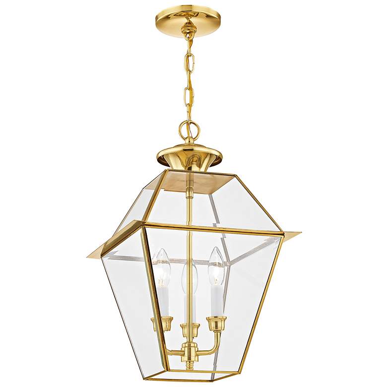 Image 5 Westover 19"H Polished Brass 3-Light Outdoor Hanging Light more views