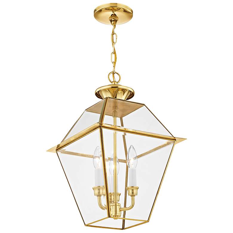 Image 6 Westover 19"H Polished Brass 3-Light Outdoor Hanging Light more views