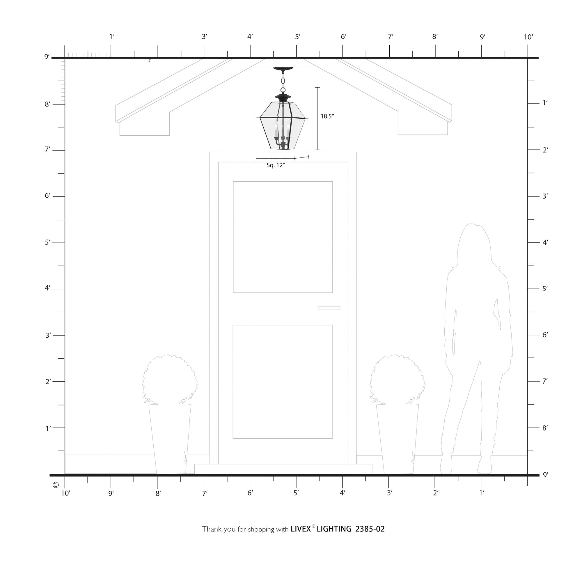 Westover 19"H Polished Brass 3-Light Outdoor Hanging Light