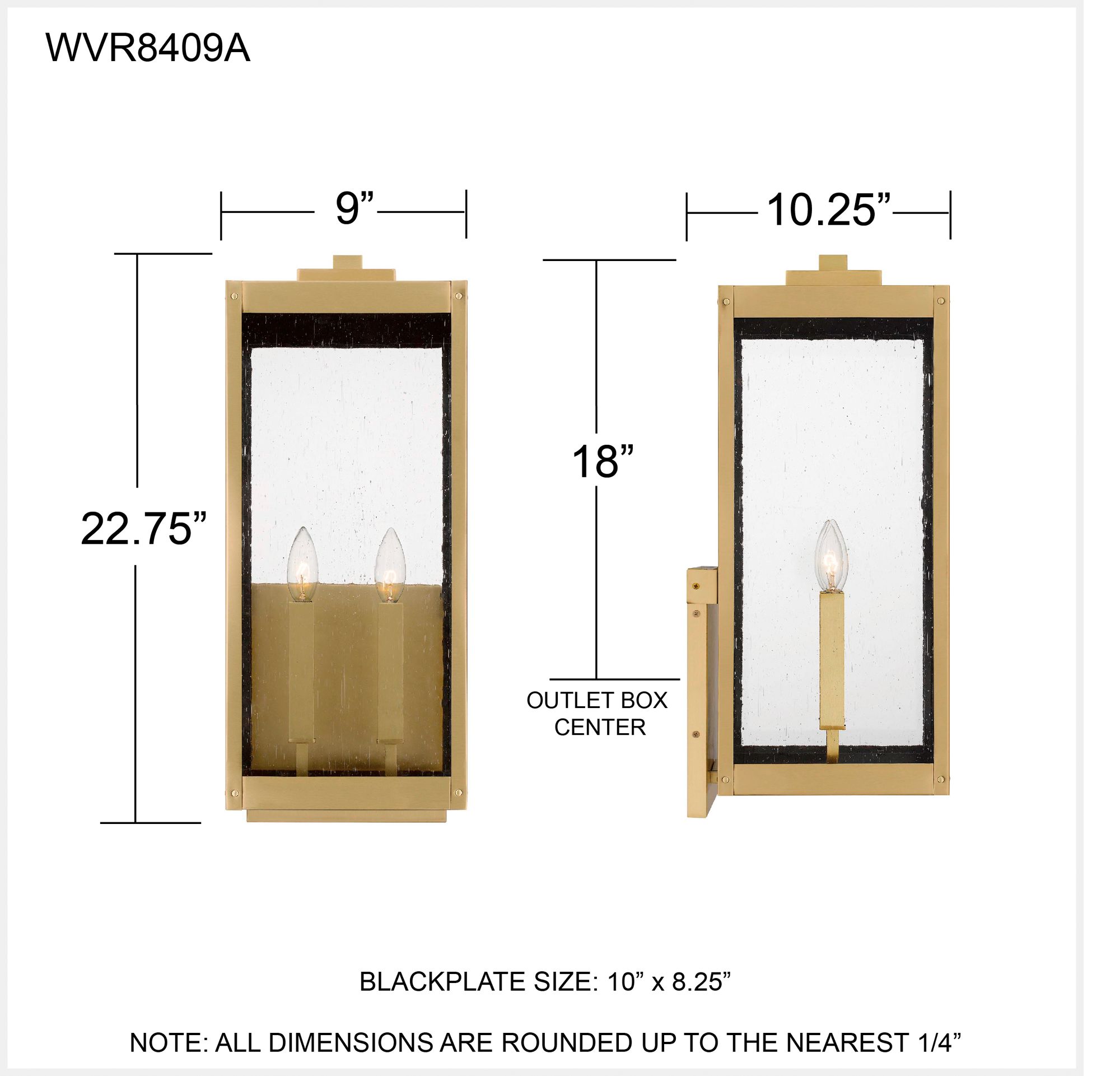 Westover 2-Light Antique Brass Outdoor Wall Lantern