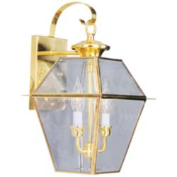 Westover 2 Light Polished Brass Outdoor Wall Lantern