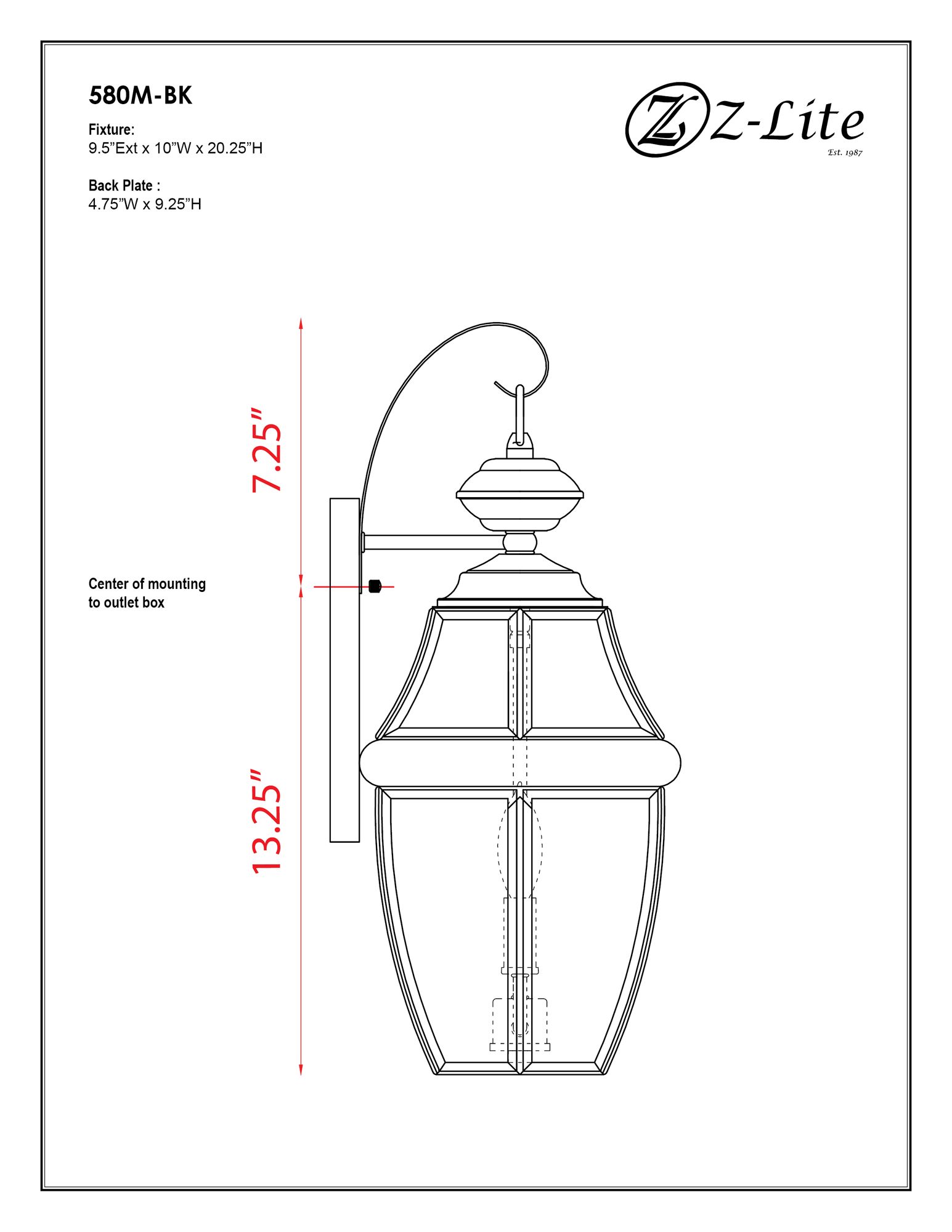 Westover 20 1/4" High Black Outdoor Wall Light in scene
