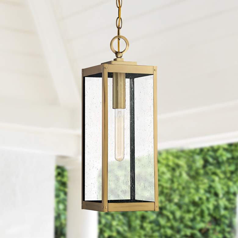 Image 1 Westover 20 3/4" High Antique Brass Outdoor Hanging Light