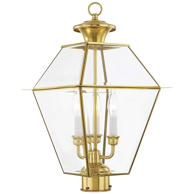 Image 2 Westover 21 1/2" High Polished Brass Outdoor Post Light