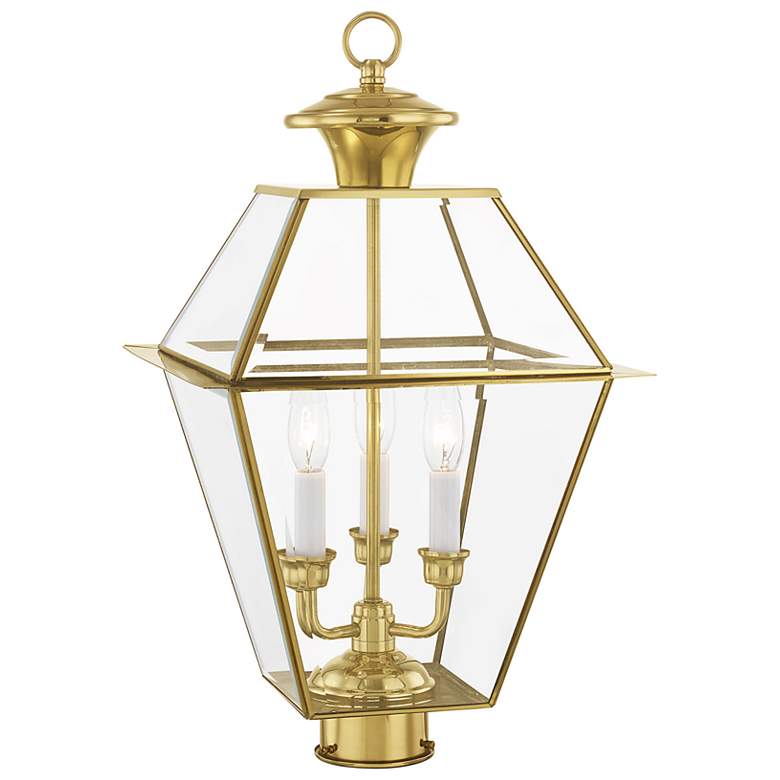 Image 5 Westover 21 1/2" High Polished Brass Outdoor Post Light more views