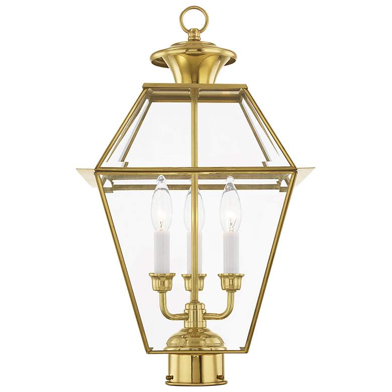 Image 6 Westover 21 1/2" High Polished Brass Outdoor Post Light more views